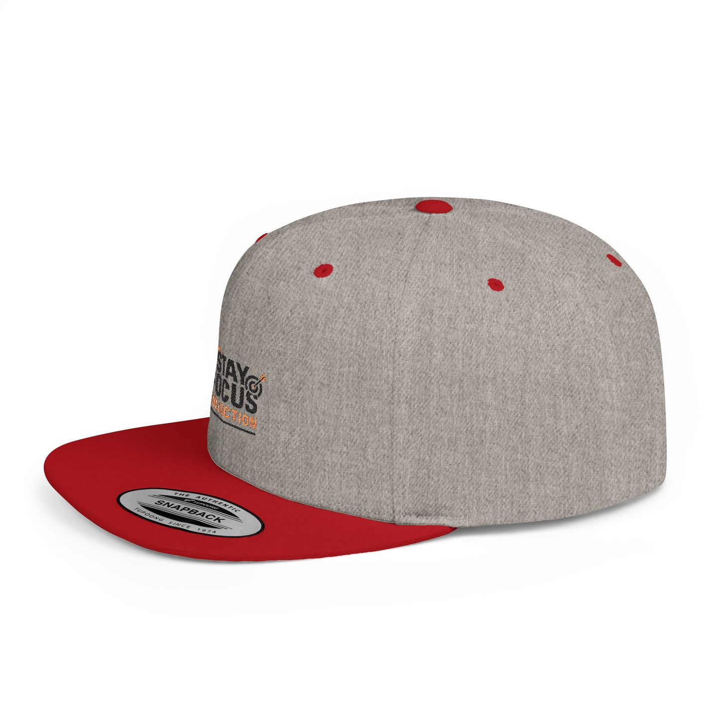 Stay Focus Snapback Hat, Adjustable Flat Bill Cap, Casual Style, Unique Gift for Him/Her, Perfect for Everyday Wear, Sports, Festivals
