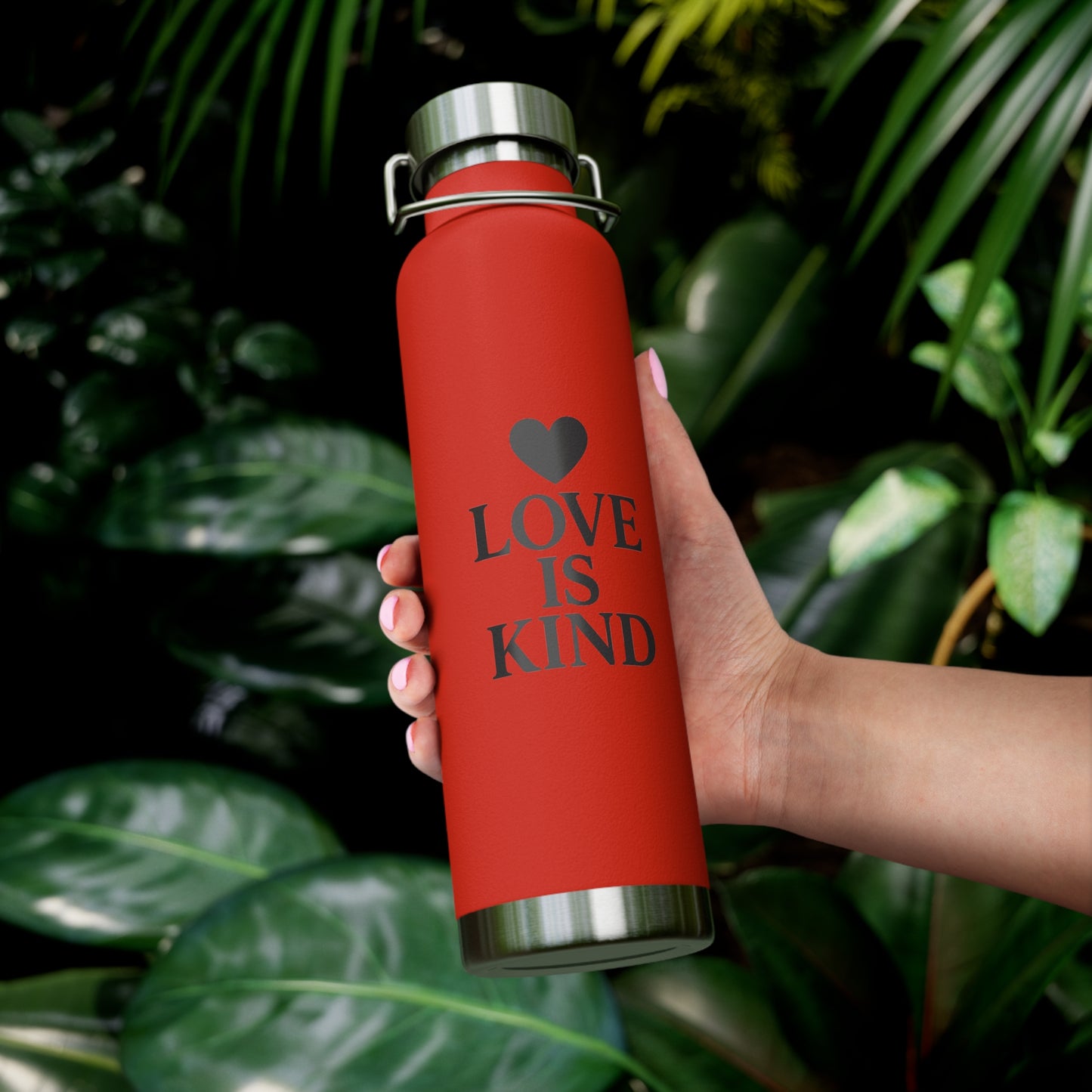 Love Is Kind Insulated Water Bottle, 22oz, Motivational Gift, Eco-Friendly Hydration, Travel Mug, Birthday Gift, Inspirational Drinkware