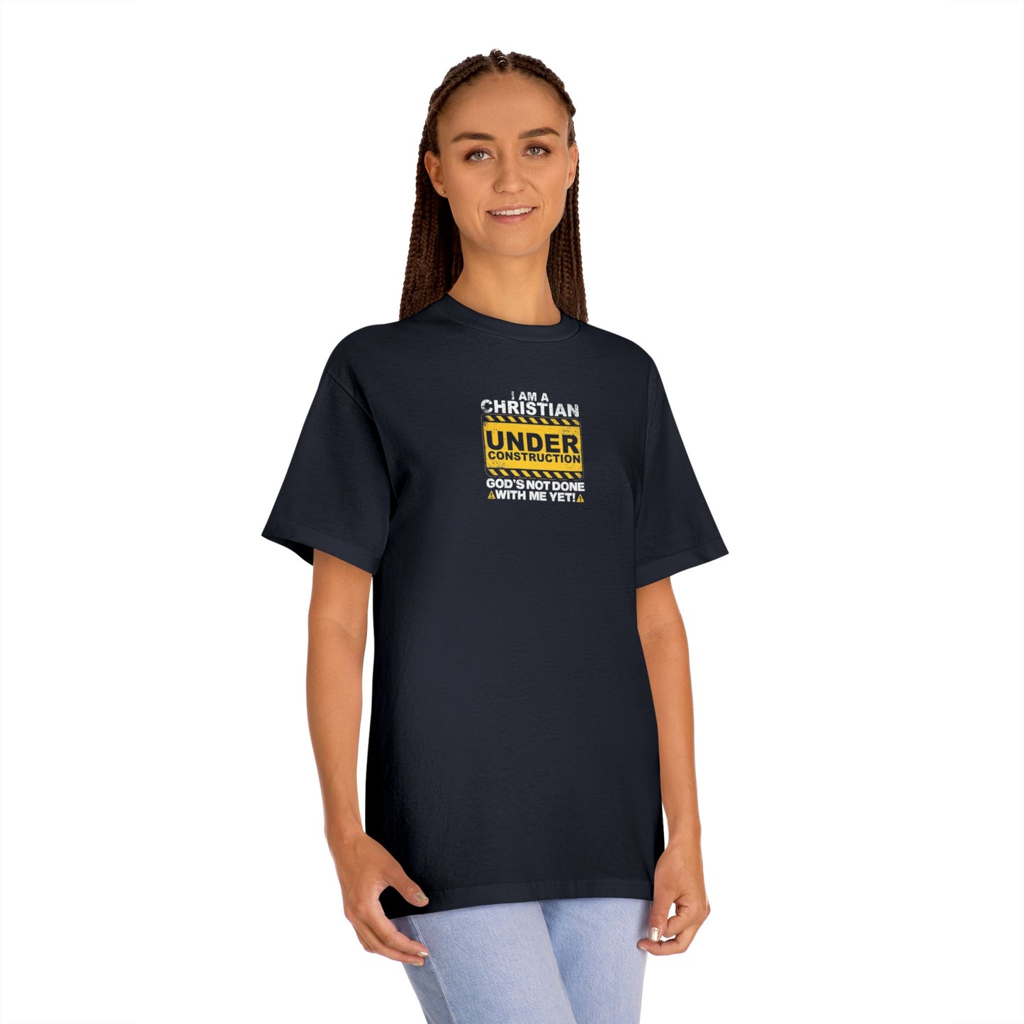 Christian Faith Under Construction Tee - Inspirational Shirt, God’s Work, Unisex Apparel