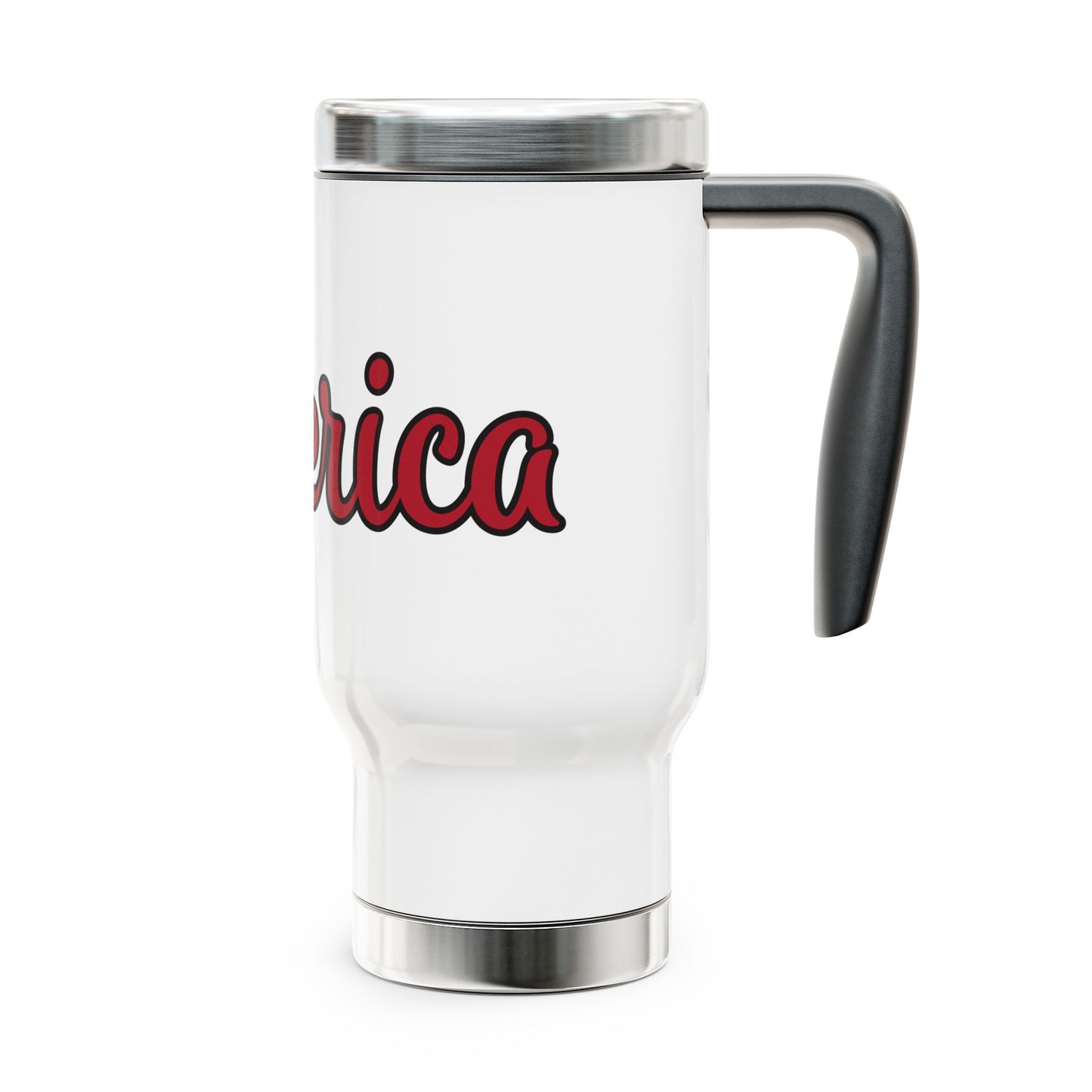 Patriotic Travel Mug, Freedom Cup, Coffee Mug with Handle, Red White and Blue Drinkware
