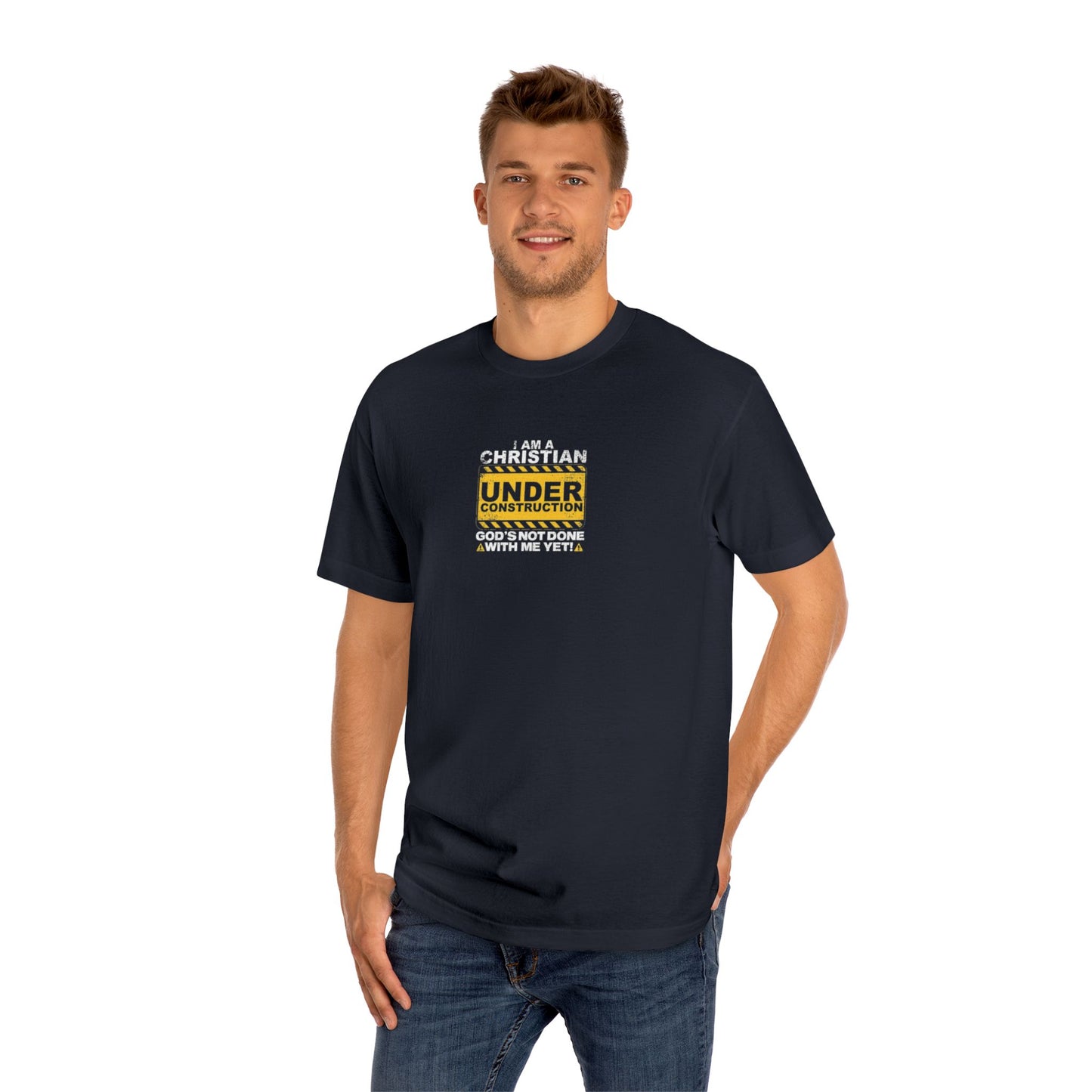 Christian Faith Under Construction Tee - Inspirational Shirt, God’s Work, Unisex Apparel