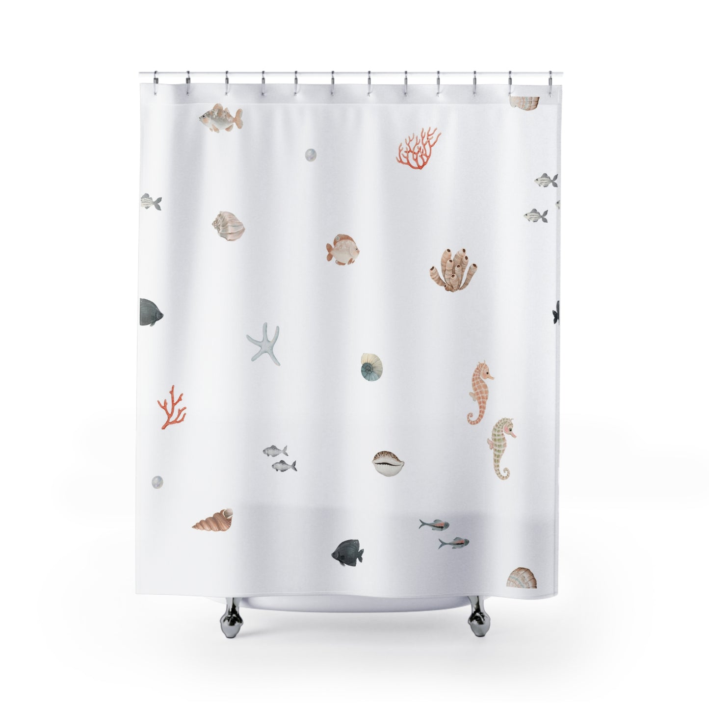 Ocean-Themed Shower Curtain, Nautical Bathroom Decor, Coastal Home Accessories, Underwater Design, Gift for Beach Lovers
