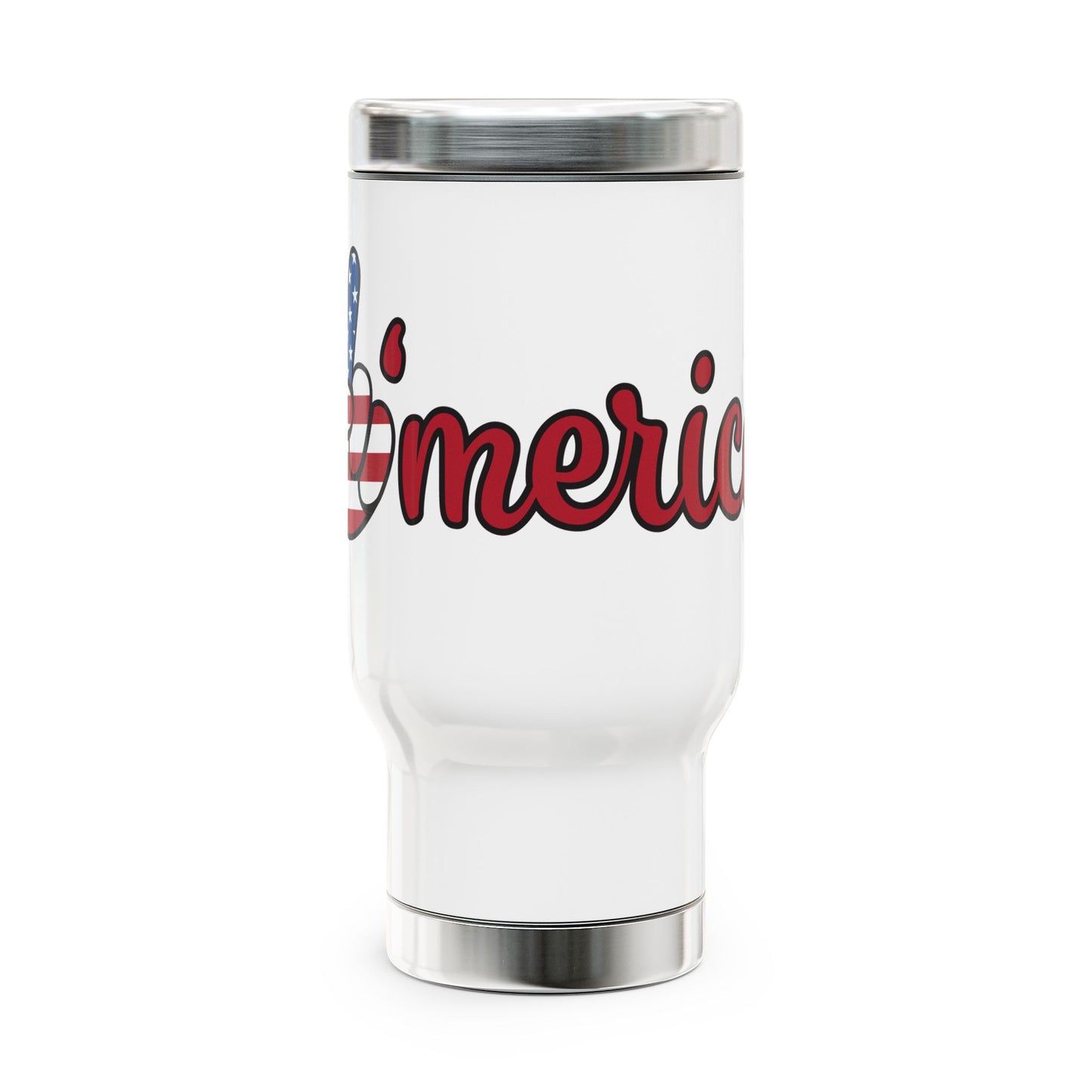Patriotic Travel Mug, Freedom Cup, Coffee Mug with Handle, Red White and Blue Drinkware