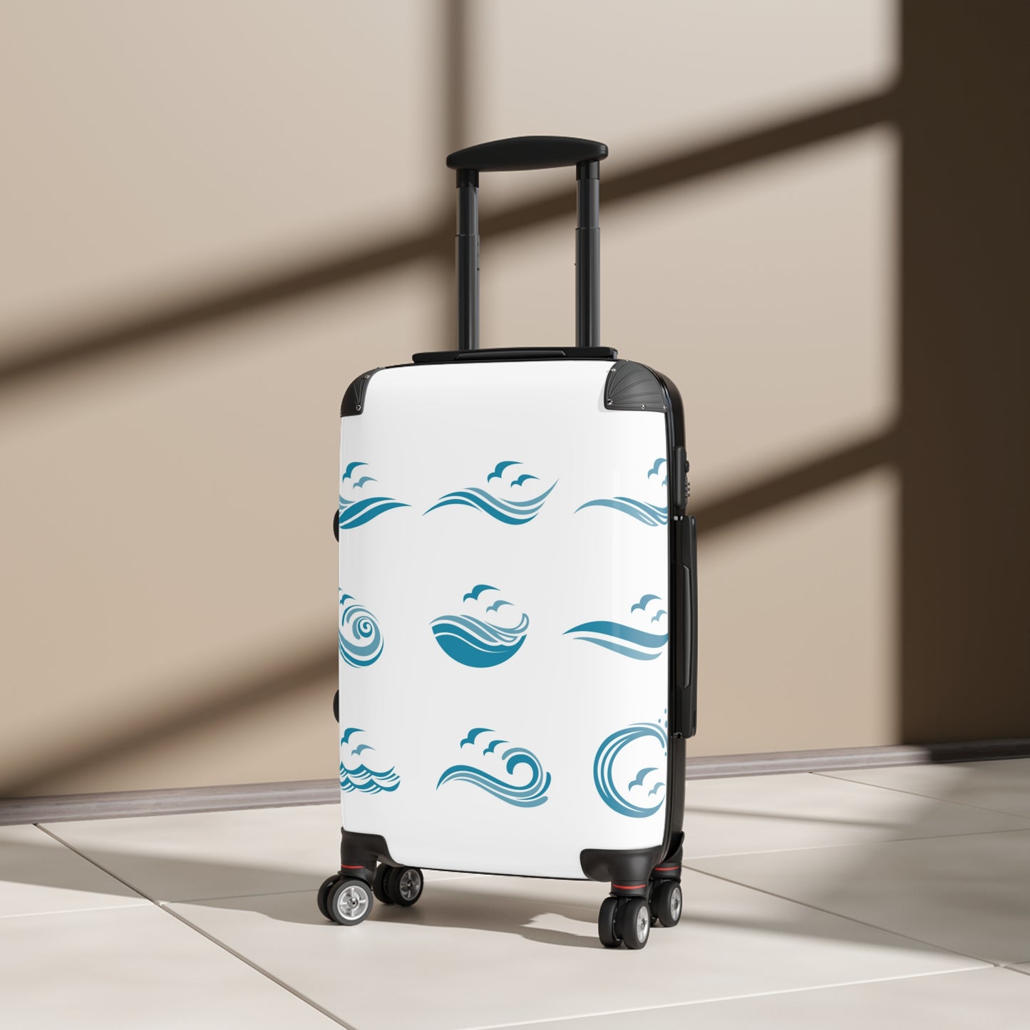 Ocean Wave Suitcase, Travel Luggage, Beach Vacation Bag, Coastal Getaway Gear.