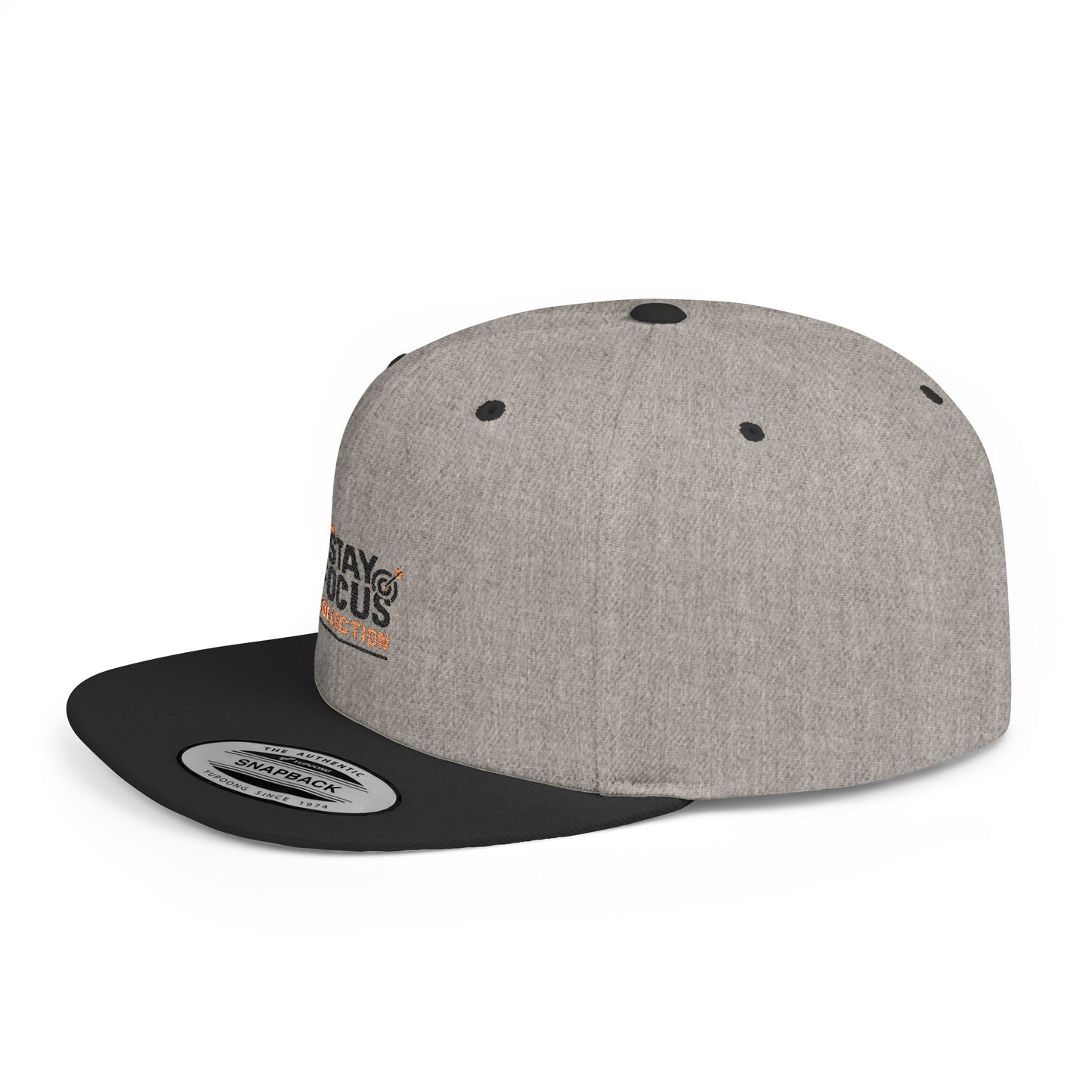 Stay Focus Snapback Hat, Adjustable Flat Bill Cap, Casual Style, Unique Gift for Him/Her, Perfect for Everyday Wear, Sports, Festivals