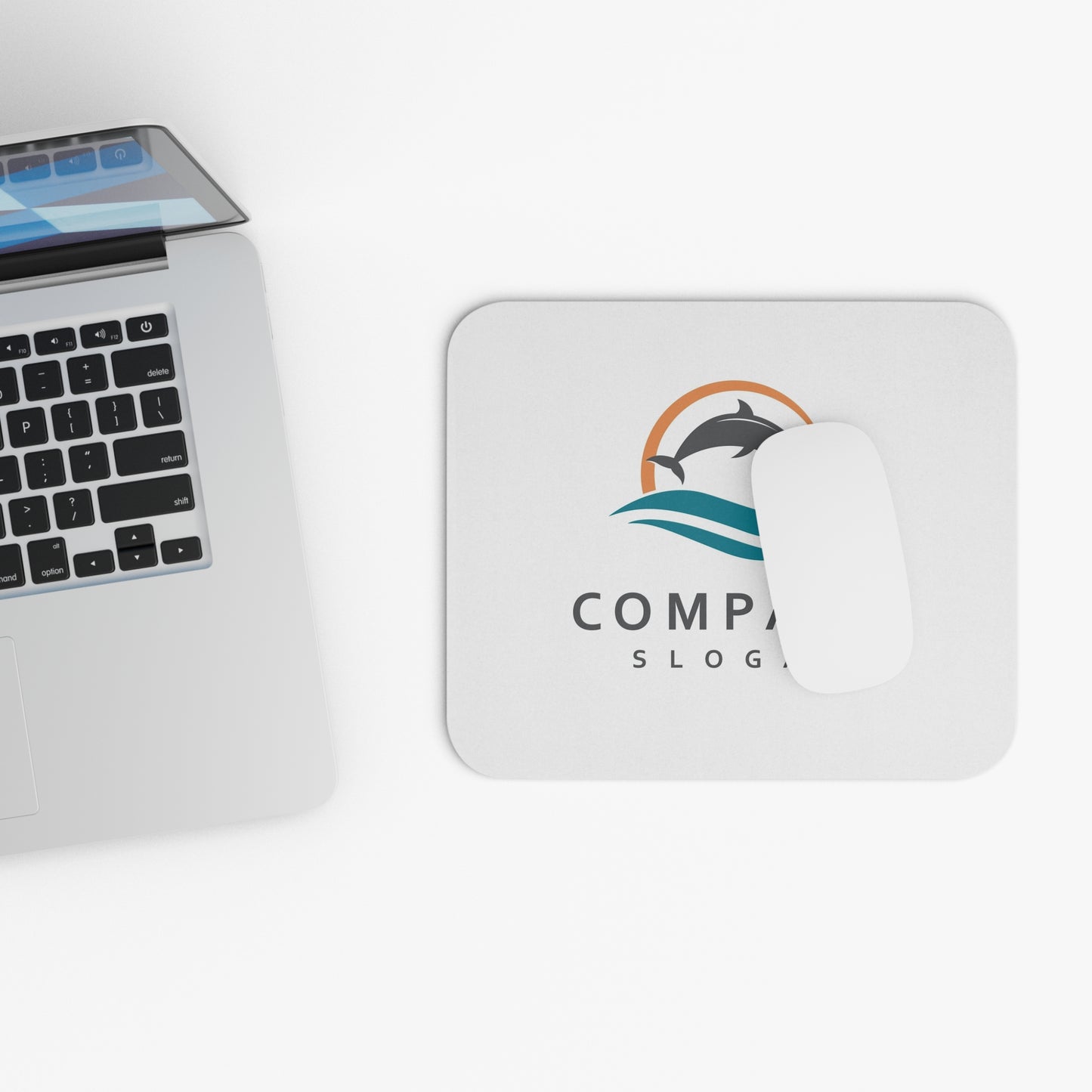 Custom Dolphin Logo Mouse Pad - Ocean Theme Desk Accessory, Gift for Office Workers, Beach Lovers, Business Promotions, Business Gifts