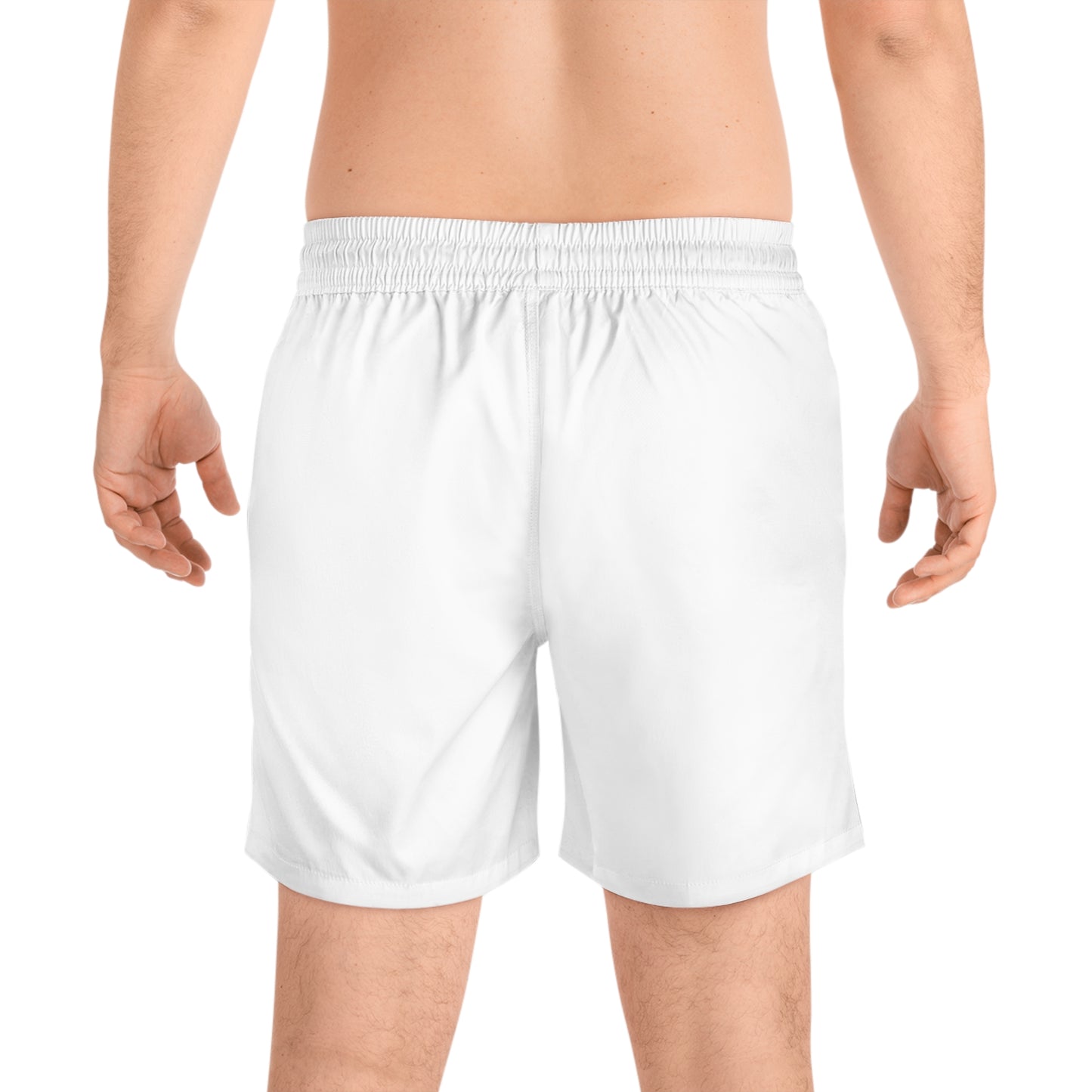 Men's Mid-Length Swim Shorts with Crane Design, Beachwear for Summer, Vacation Essentials, Pool Party.