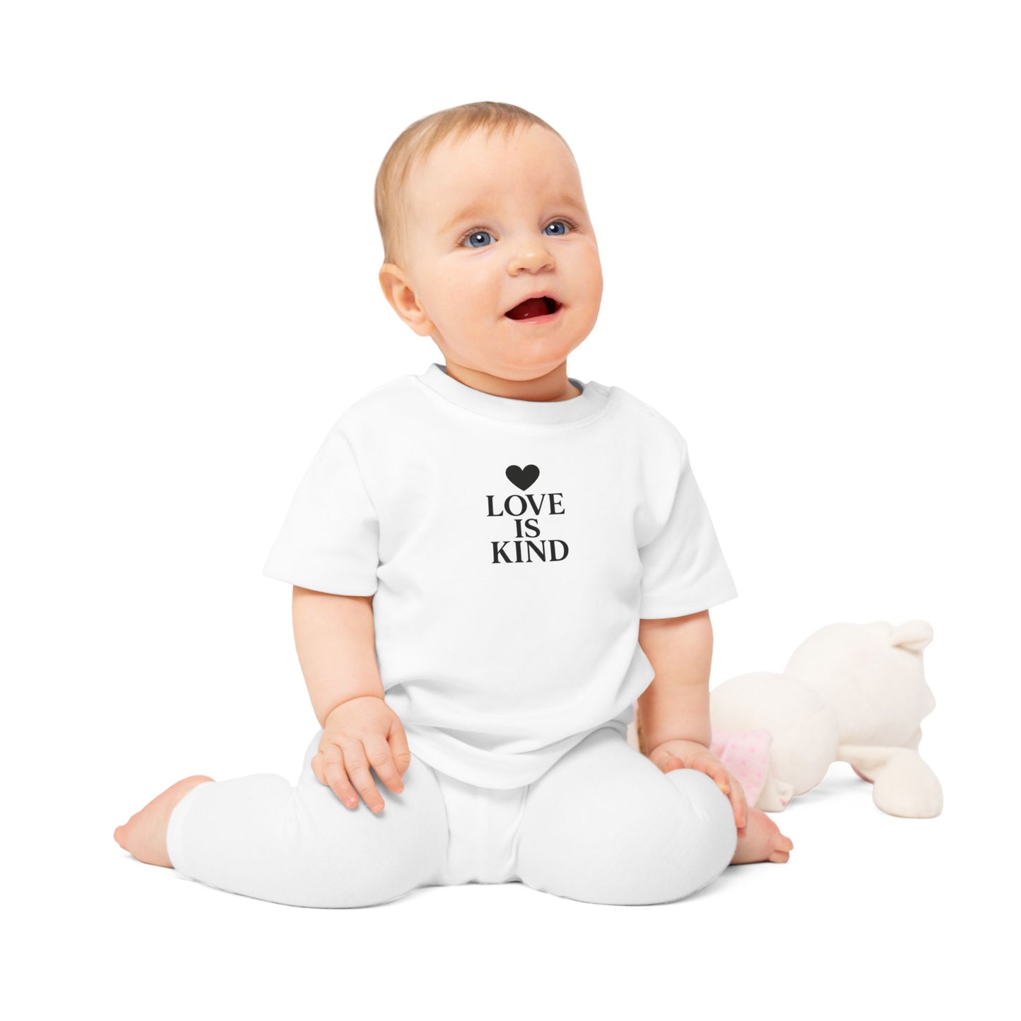 Baby T-Shirt with "Love Is Kind" Design | Cute Infant Clothing, Gift for Baby Showers, Unique Toddler Tee, Nursery Outfit, Baby Gift