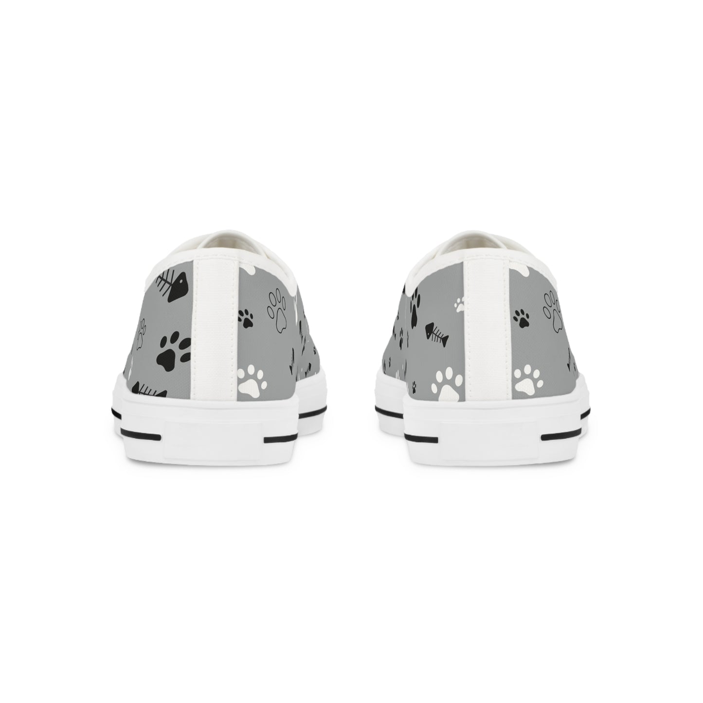 Paw Print Low Top Sneakers for Animal Lovers, Casual Footwear, Comfortable Sneakers, Stylish Everyday Shoes
