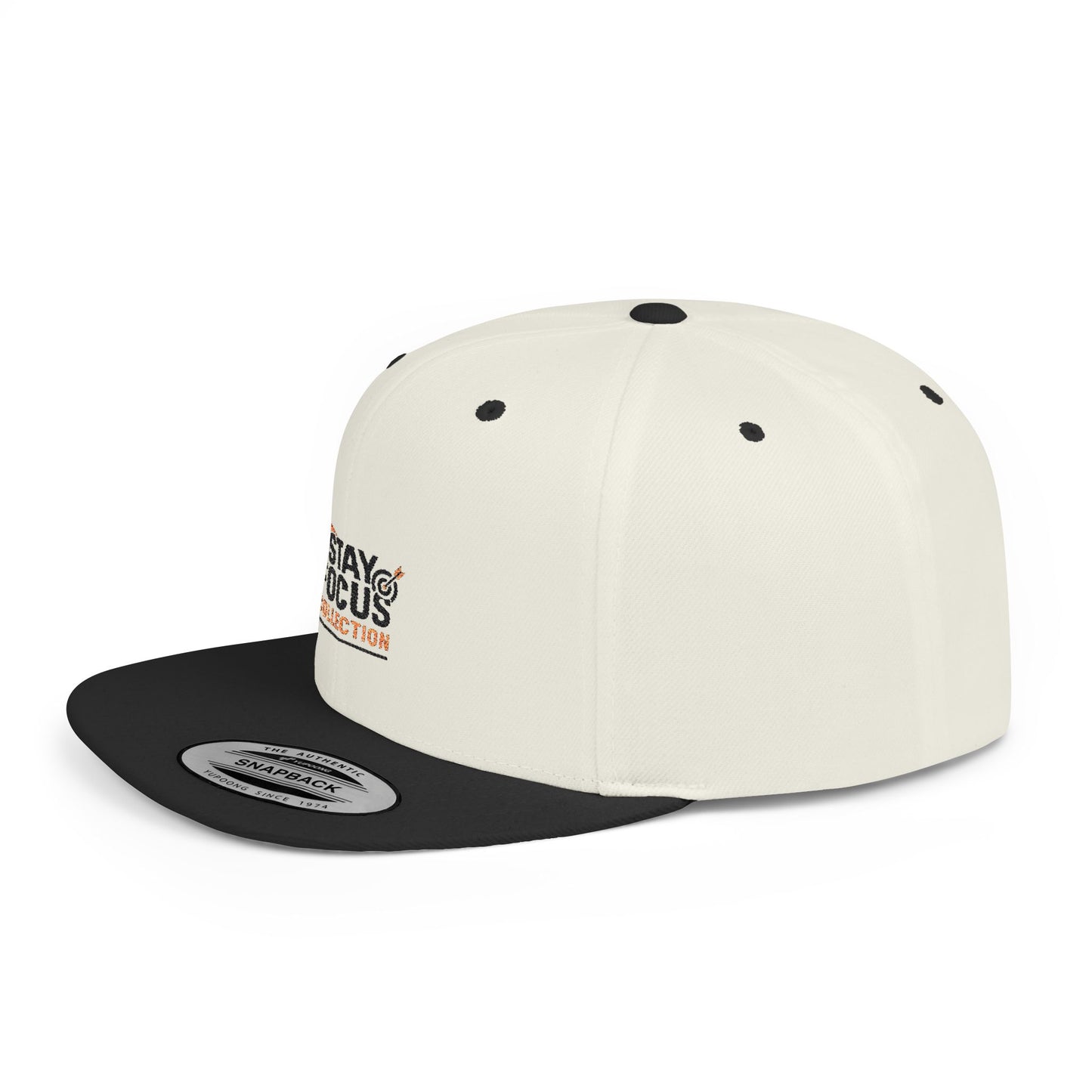 Stay Focus Snapback Hat, Adjustable Flat Bill Cap, Casual Style, Unique Gift for Him/Her, Perfect for Everyday Wear, Sports, Festivals