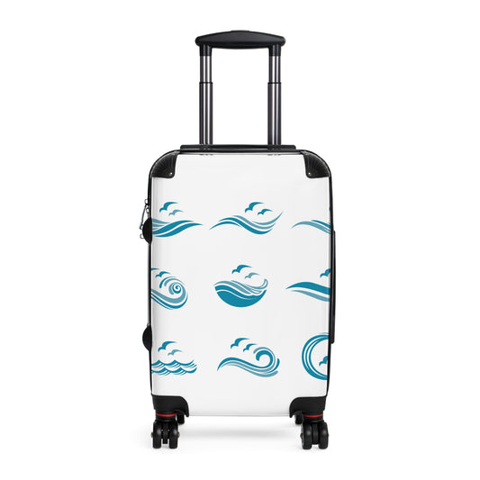 Ocean Wave Suitcase, Travel Luggage, Beach Vacation Bag, Coastal Getaway Gear.