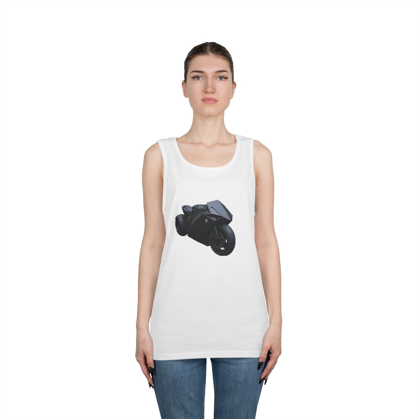 Motorcycle Vibe Unisex Heavy Cotton Tank Top, Casual Wear, Summer Style.