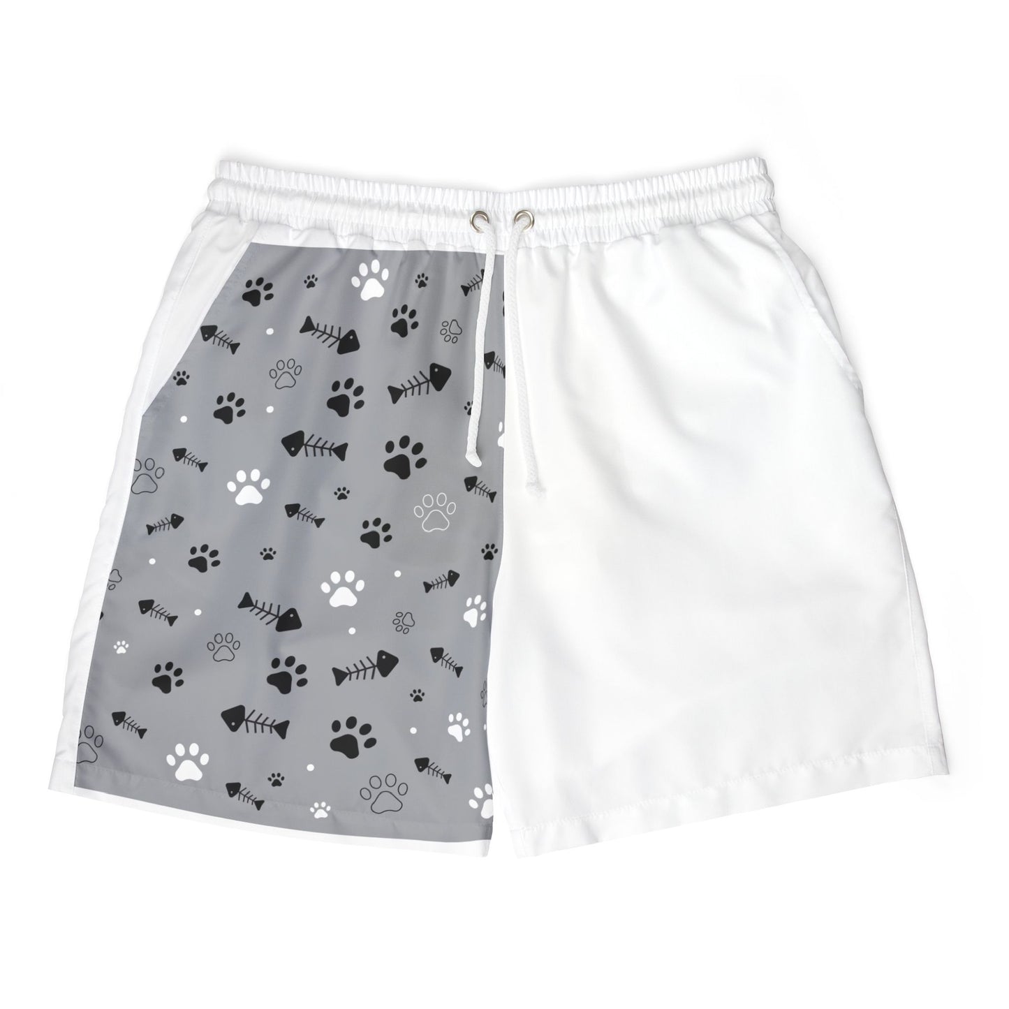 Paw Print Unisex Swim Shorts, Dog Lover Swimwear, Beach Party Shorts, Pet-Themed Summer Wear,