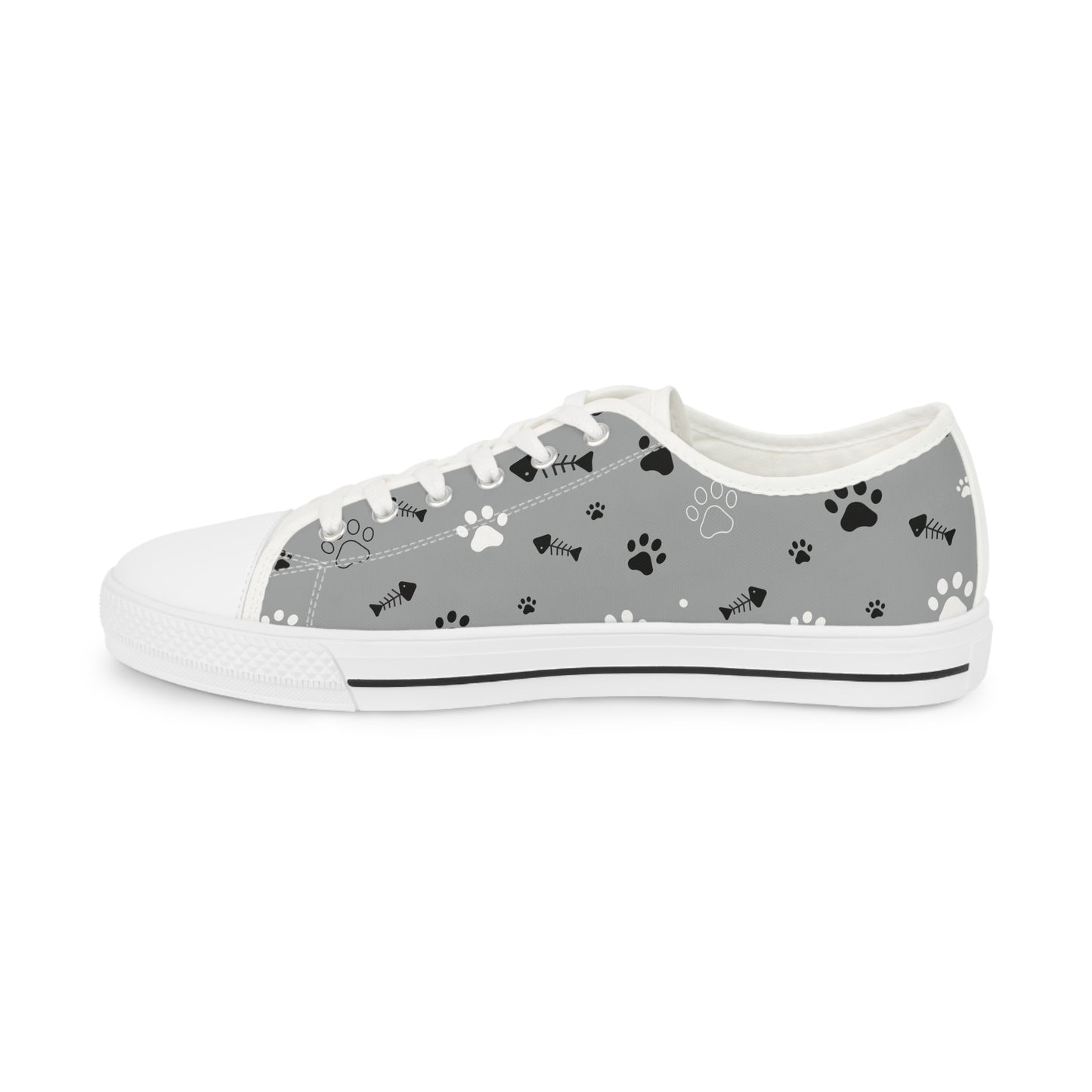 Paw Print Low Top Sneakers for Animal Lovers, Casual Footwear, Comfortable Sneakers, Stylish Everyday Shoes