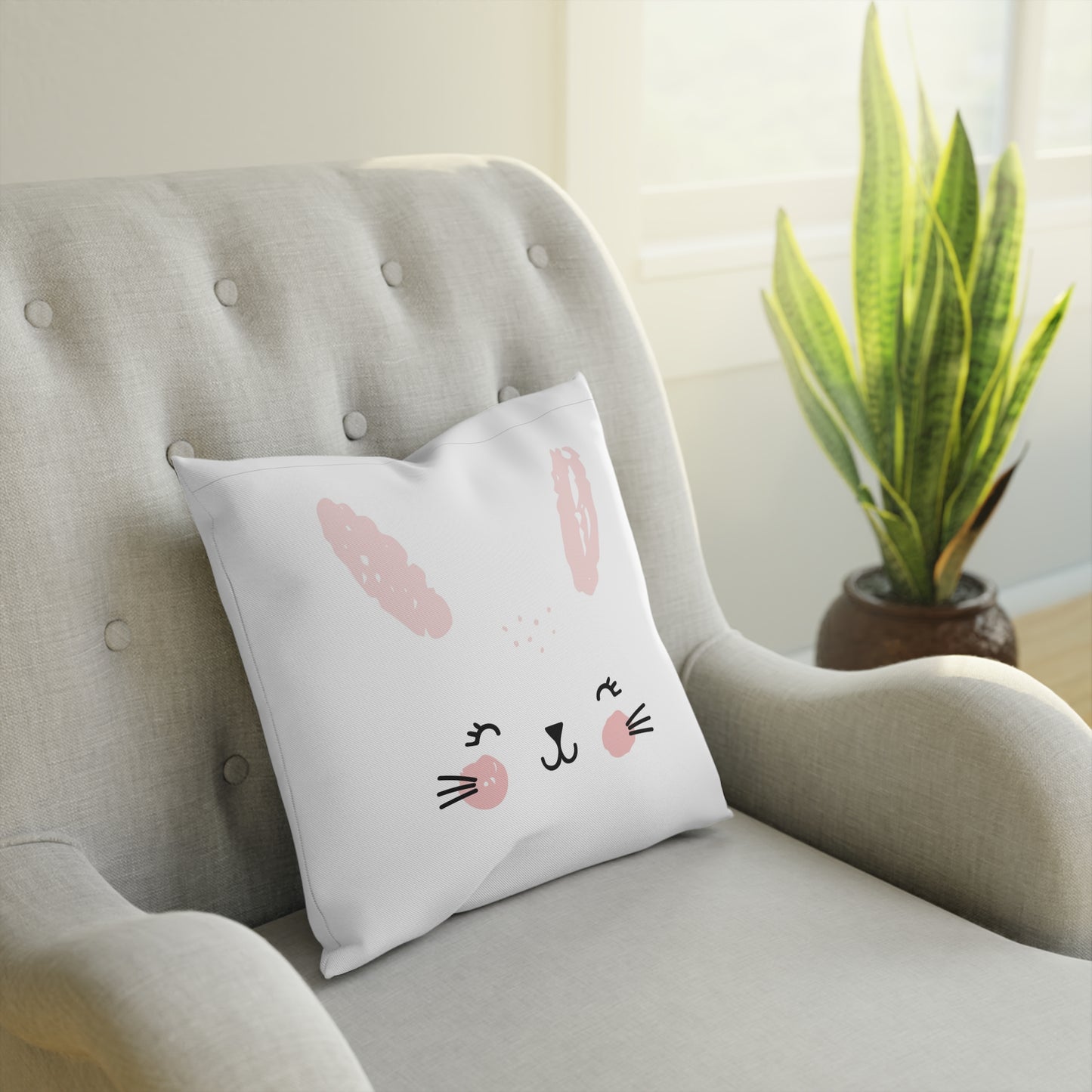 Cute Bunny Cushion, Decorative Throw Pillow, Animal Decor, Cute Home Accent, Gift for Animal Lovers, Spring Decoration