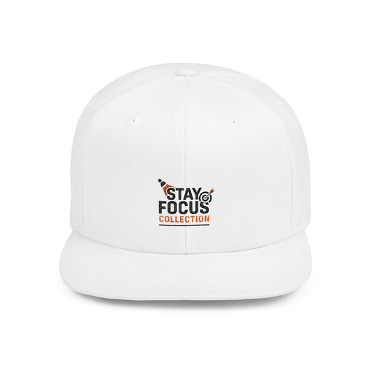 Stay Focus Snapback Hat, Adjustable Flat Bill Cap, Casual Style, Unique Gift for Him/Her, Perfect for Everyday Wear, Sports, Festivals