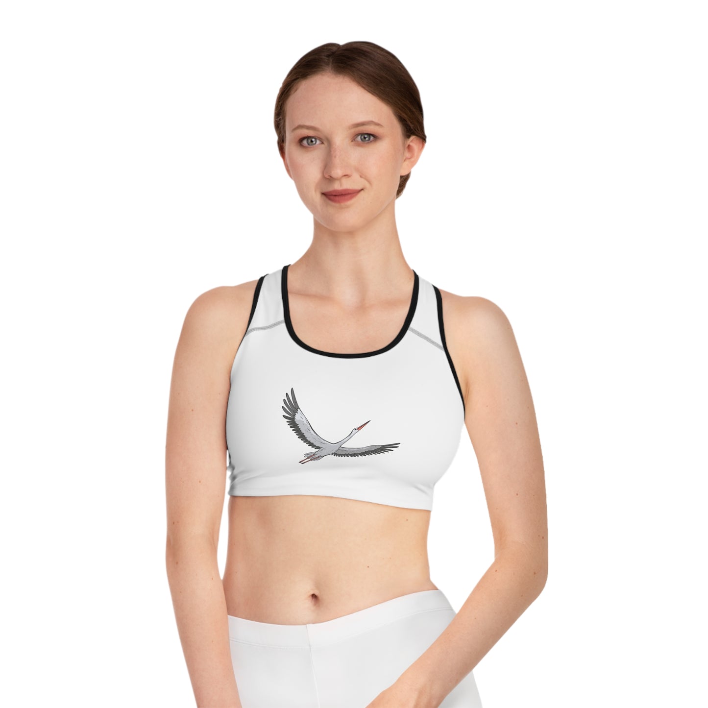Soaring Crane Sports Bra, Yoga Top, Athletic Wear, Workout Gear, Fitness Apparel, Gift for Her