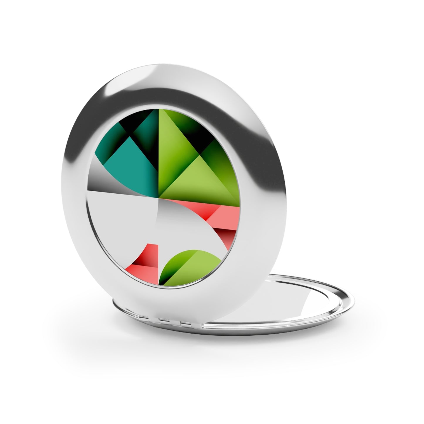 Geometric Compact Travel Mirror | Portable Makeup Accessory, Fashionable Beauty Tool, Elegant Travel Essential