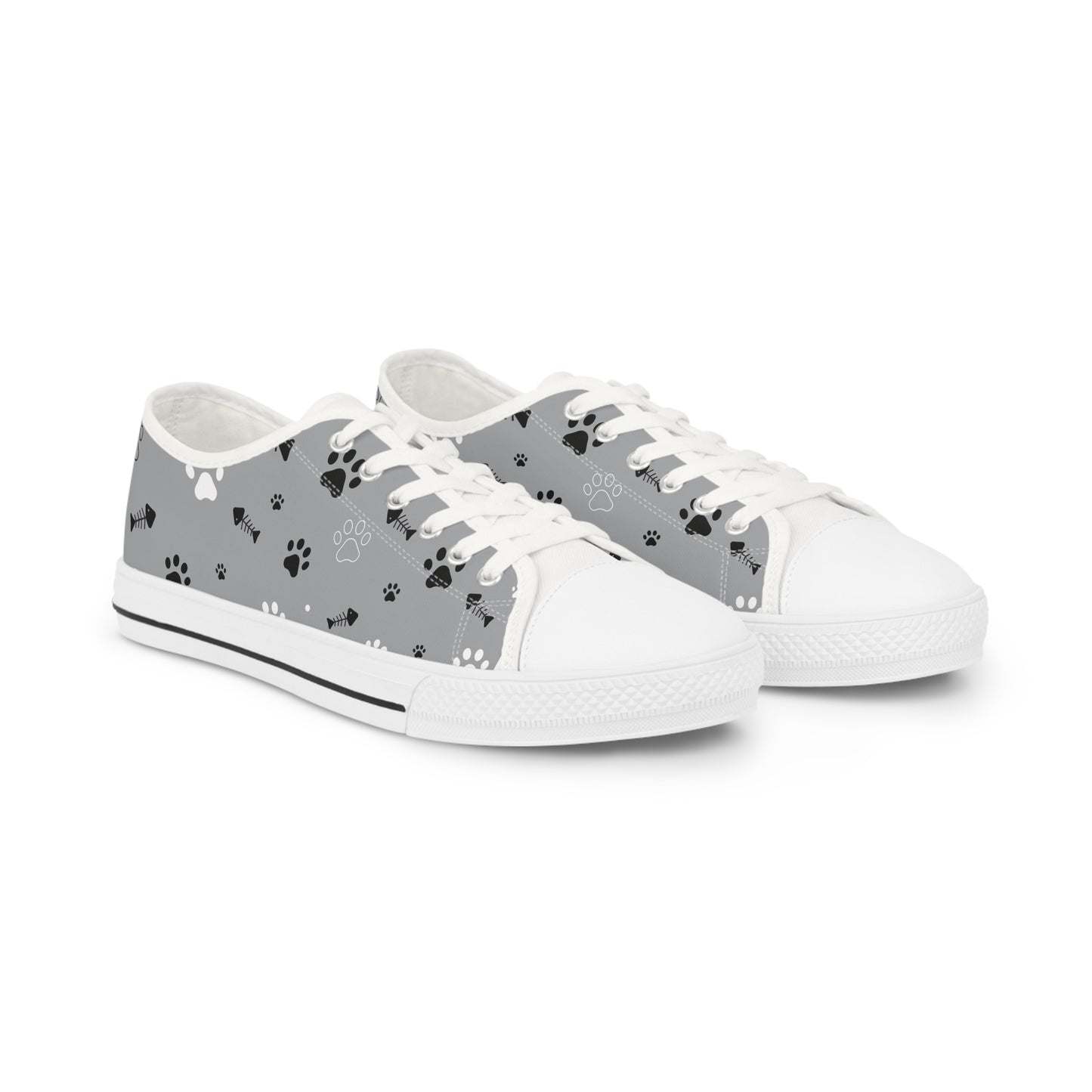 Paw Print Low Top Sneakers for Animal Lovers, Casual Footwear, Comfortable Sneakers, Stylish Everyday Shoes