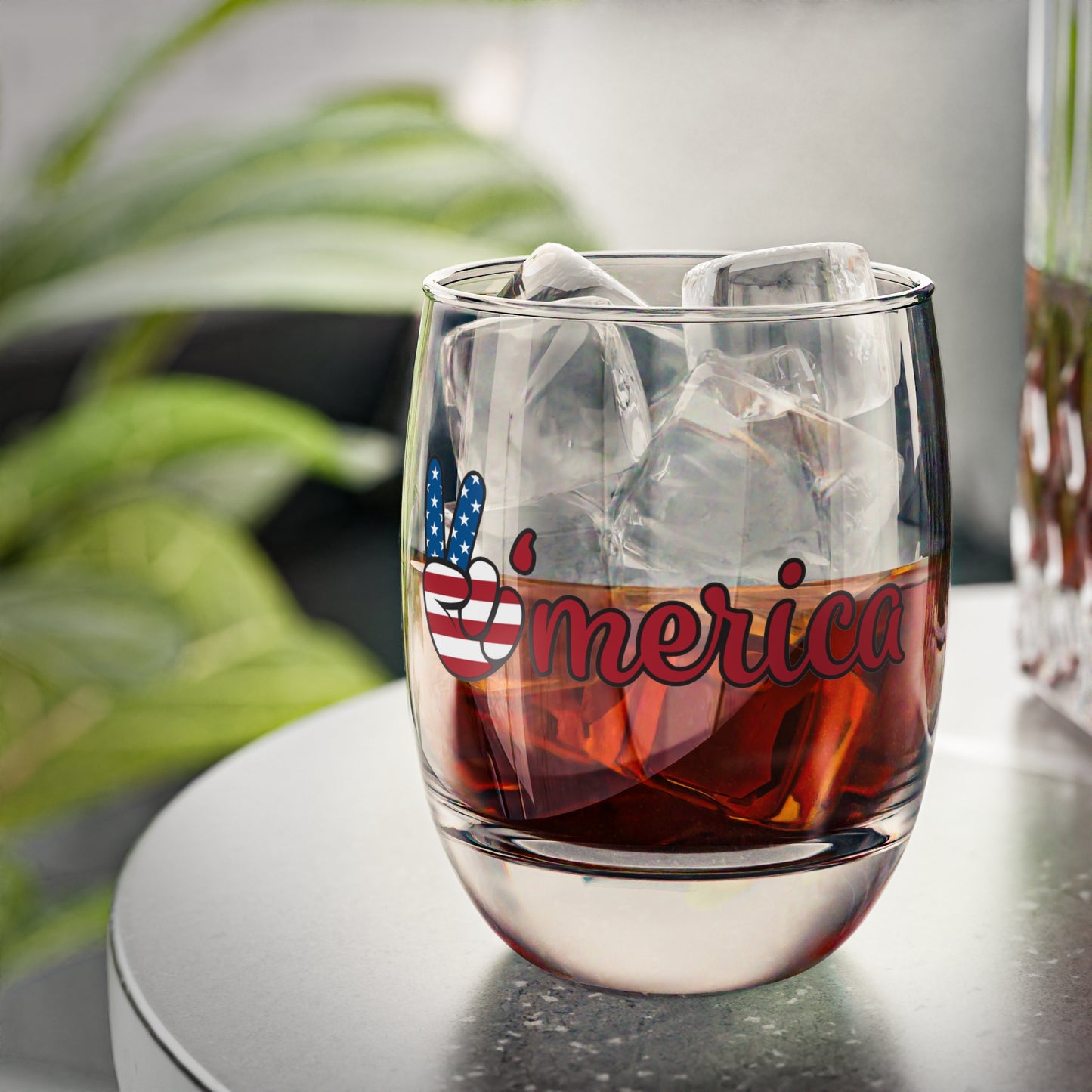 Americana Whiskey Glass, Patriotic Barware, Gift for Dad, Unique Home Decor, Cheers to Freedom