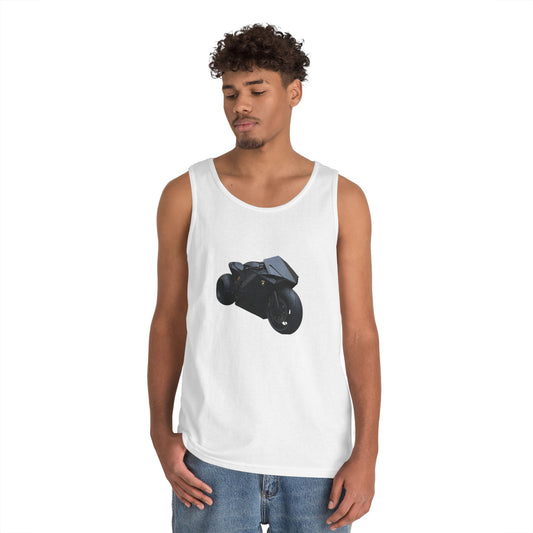 Motorcycle Vibe Unisex Heavy Cotton Tank Top, Casual Wear, Summer Style.